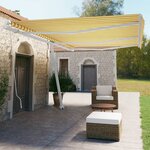 vidaXL Auvent manuel rétractable sur pied 600x350 cm Jaune/Blanc