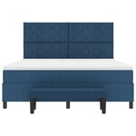 vidaXL Lit à Sommier avec Matelas et Banc Bleu 180x200 cm Tissu