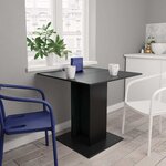 vidaXL Table à manger Noir 80x80x75 cm bois d'ingénierie