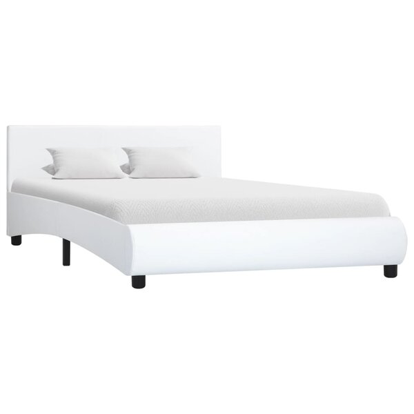 vidaXL Cadre de lit Blanc Similicuir 140x200 cm