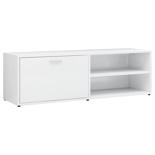 vidaXL Meuble TV Blanc brillant 120x34x37 cm Bois d’ingénierie
