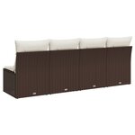 vidaXL Canapé de jardin avec coussins 4 places marron résine tressée