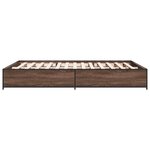 vidaXL Cadre de lit chêne marron 150x200 cm bois d'ingénierie et métal