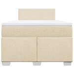 vidaXL Sommier à lattes de lit avec matelas crème 120x190 cm tissu