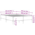 vidaXL Cadre de lit sans matelas chêne marron 160x200 cm
