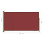 vidaXL Auvent latéral rétractable de patio 170x300 cm Rouge