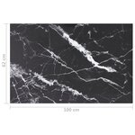 vidaXL Dessus de table noir 100x62 cm 8 mm verre trempé design marbre
