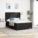 Lit box spring vidaXL avec matelas Noir 160x200 cm Velours