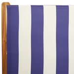 vidaXL Ensemble à manger de jardin 7 Pièces bleu blanc tissu bois massif