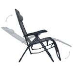 vidaXL Chaises pliables de terrasse lot de 2 Gris Textilène
