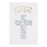 Carte Baptême Croix - Draeger paris