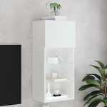 vidaXL Meuble TV avec lumières LED blanc 40 5x30x90 cm