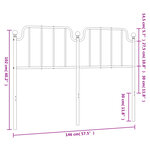 vidaXL Tête de lit métal noir 140 cm
