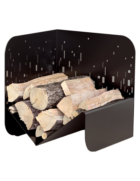 THIRARD - Range bûches noir pour intérieur et extérieur Bristol  acier  433x500mm