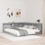 vidaXL Lit étagère gris Sonoma 180x200 cm en bois d'ingénierie