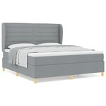 Lit à ressorts vidaXL avec matelas gris clair 180x200 cm en tissu