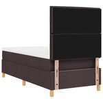 vidaXL Lit avec sommier à ressorts marron foncé 90x200 cm tissu