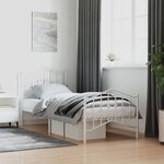 vidaXL Cadre de lit métal sans matelas avec pied de lit blanc 80x200cm