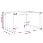 vidaXL Pieds de table basse cadre en O 70x60x43 cm acier