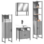 vidaXL Ensemble de meubles de salle de bain 4 Pièces Sonoma gris
