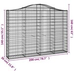 vidaXL Paniers à gabions arqués 7 Pièces 200x30x140/160 cm Fer galvanisé