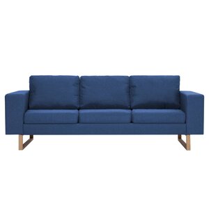 vidaXL Canapé à 3 places Tissu Bleu