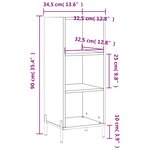 vidaXL Buffet sonoma gris 34 5x32 5x90 cm bois d'ingénierie