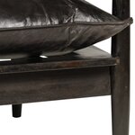 vidaXL Canapé à 2 places Cuir véritable avec bois d'acacia Noir