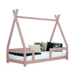 Lit cabane enfant NAKANA 80 x 160 rose pastel