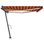 vidaXL Auvent manuel rétractable avec LED 450x300 cm Orange et marron
