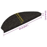 vidaXL Tapis d'escalier autocollants 15 Pièces 65x22 5x3 5 cm Anthracite