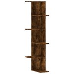 vidaXL Étagère d'angle murale chêne fumé bois d'ingénierie