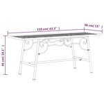 vidaXL Banc tour d'arbre 110 cm Noir Acier