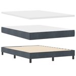 Lit à ressort vidaXL avec matelas et LED gris foncé 160x200 cm en velours