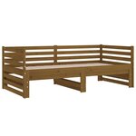 vidaXL Lit coulissant sans matelas marron miel 2x(90x190) cm