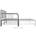 vidaXL Cadre de canapé-lit extensible sans matelas gris métal 90x200cm