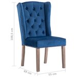 vidaXL Chaises à manger lot de 6 bleu velours