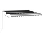 vidaXL Auvent automatique avec capteur de vent et LED 4x3 m Anthracite