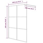 vidaXL Paroi de douche Noir 140x195 cm Verre ESG dépoli