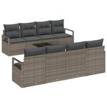 Ensemble de Canapé de Jardin de 9 Pièces avec Coussins Gris en Rattan Poly