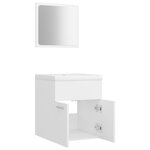 vidaXL Ensemble de meubles de salle de bain Blanc Aggloméré