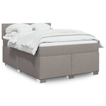 vidaXL Sommier à lattes de lit avec matelas Taupe 140x200 cm Tissu