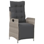 vidaXL Ensemble à manger de jardin et coussins 7 Pièces gris clair rotin
