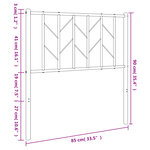 vidaXL Tête de lit métal blanc 80 cm