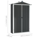 vidaXL Abri de jardin Anthracite 116x45x175 cm Acier galvanisé