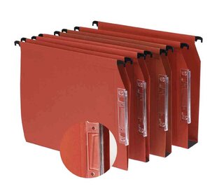Bte de 25 Dossiers suspendus Armoire Defi fond V 220g Volet d'arafage Orange L'OBLIQUE AZ