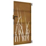 vidaXL Portail de jardin 85x175 cm acier corten conception d'herbe