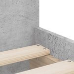 vidaXL Cadre de lit avec tiroirs sans matelas gris béton 90x190 cm