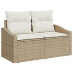 vidaXL Ensemble de Canapé de Jardin 5 Pièces Avec Coussins Beige Poly Rattan