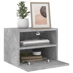 vidaXL Meuble TV mural gris béton 40x30x30 cm bois d'ingénierie